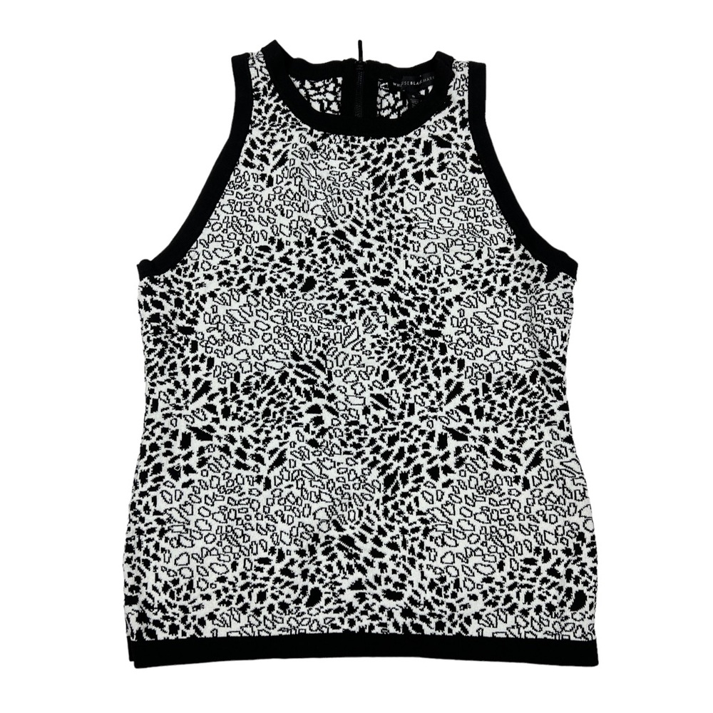 White House Black Market Black and White Patterned Sweater